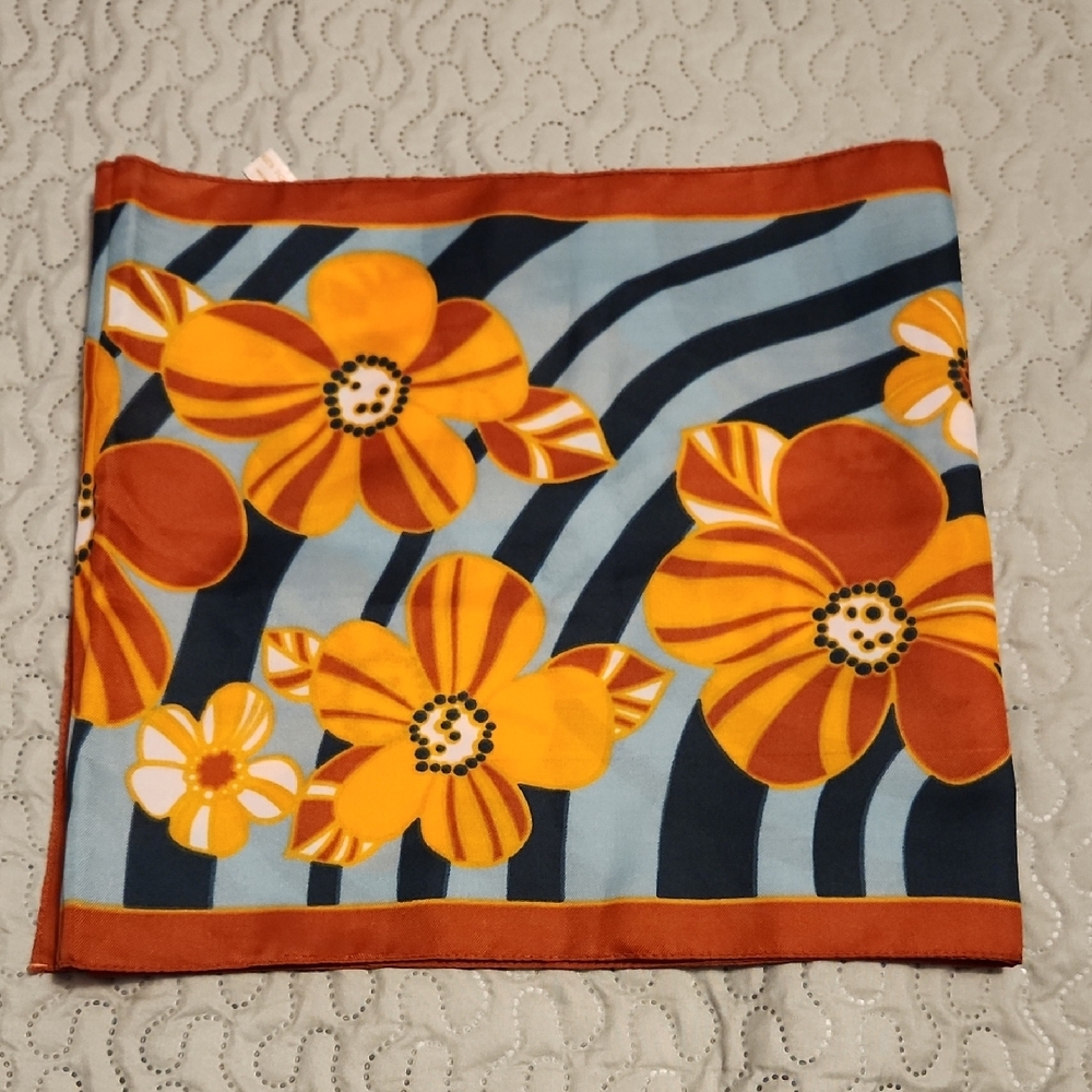 Accessorize Bold Floral Scarf with Orange and Yellow